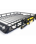 Axe and Shovel Mount for 5 Inch Height Racks Built Tough Side Rail Clamps Black Epoxy Coated Accessory on roof rack with tools