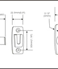 Technical diagram of Heavy Forged Solid Brass Door Latch For 90 Degree Right Angle Doors And Windows Antique Brass One And Three Quarter Inch 2 Pack Easy Install Built Tough For Barn Shutters Gates Made In Taiwan.