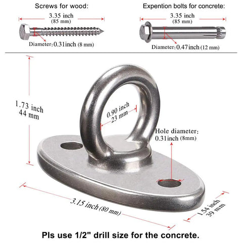 Heavy Duty Wall And Ceiling Mount Bracket For Suspension Gear With A 2800 LB Capacity, showing dimensions and attachment options.