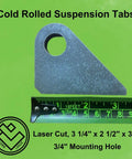 Beefy 4 Pack Heavy Duty Suspension Mount Tabs With Three Eighths Inch Cold Rolled Steel And Three Quarters Inch Holes with ruler