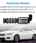 Image of Engine Variable Valve Timing VVT Solenoid For Honda Accord 2008-2012 CR-V 2012-2014 Crosstour 2012-2015 L4 2.4L OEM Grade Replacement