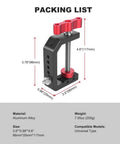 Built Like A Tank Aluminum Desk Camera Mount With Wide C Clamp Heavy Duty Table Rig for DSLRs, 4.6 inches tall.
