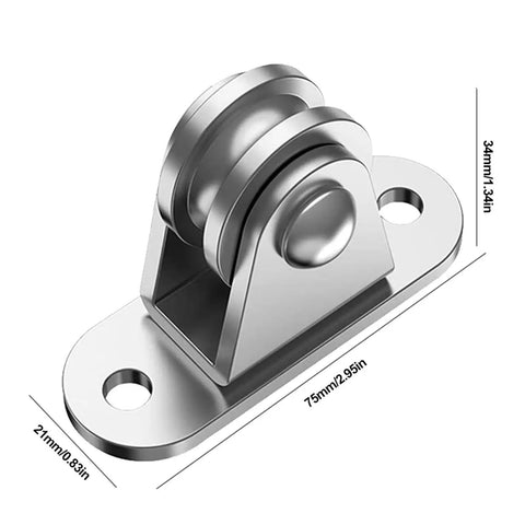 Rock Solid V Groove Gate Wheels 2 Piece Heavy Duty Pulley Block Kit Handles Up To 176 Lbs smooth metal roller and bracket measurements