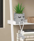 Small Artificial Plant In Cement Pot With Hanging Leg For Home Office Decor Realistic Faux Succulents On Shelf