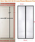 Magnetic Screen Door With Full Frame Seal And Weighted Bottom Fits 34x82 shown with dimensions and door opening specs