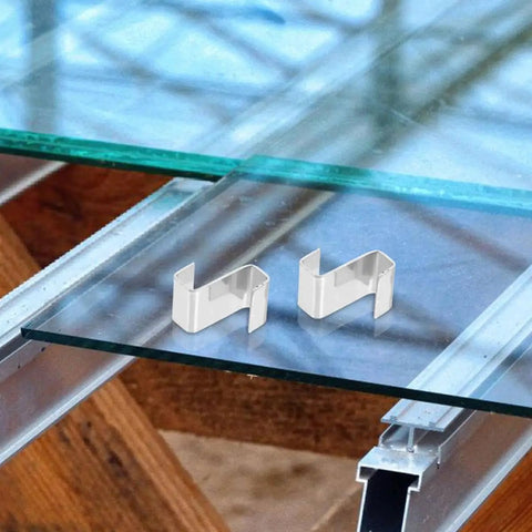 Stainless Steel Z Shaped Glass Clamps For Greenhouse Panels 100 Pack Fixing Clips For Garden Doors Windows Windproof No Fuss Easy Install And Maintenance Kit Included
