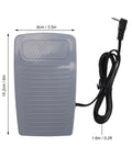 Top Shelf Foot Controller Pedal For Home Sewing Machines With Attached Cord Dead Even Speed Control Compatible With Eversewn Singer Huskystar Models Ironclad Replacement Piece, gray pedal with cord, dimensions shown.