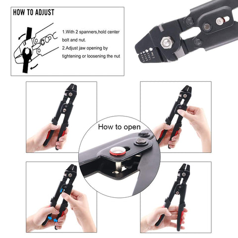 Heavy Duty Wire Rope Crimping Tool Set With 180 Pcs Aluminum Double Barrel Ferrule Sleeves 1.2mm 1.5mm 2mm Pouch Included Crimp Pliers For Fishing Marine And DIY Rigging