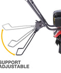Adjustable support handle of 40Cc Gas Powered Tiller With Adjustable 4 Steel Tines, 6 To 12 Inch Width, Compact Lightweight Rototiller