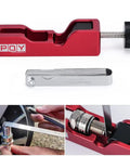 Universal Spark Plug Gap Tool With 32 Blades Steel Feeler Gauge For Most 10mm 12mm 14mm And 16mm Spark Plugs Red Aluminum Gapper Adjuster