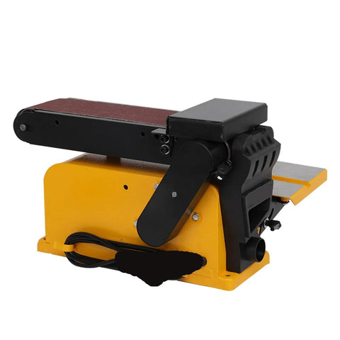 Zero Hassle Heavy Duty Two In One Combo Belt Disc Sander Kit For Wood Metal And Plastic Polishing - side view showing compact design and motor.
