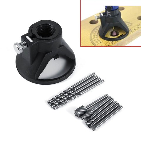 Heavy Duty Drill Locator Positioner Kit Featuring Premium Steel Burrs And Bits for precision woodworking and milling tasks.