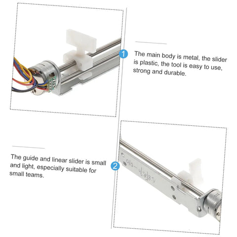 Premium 80 Mm Stroke Stepper Motor For Linear Stage Actuator With Plug And Play Diy Router Replacement Setup Rock Solid Reliability No Sweat Swap Sweet Smooth Motion Upgrade, metallic body with plastic slider visible from side.