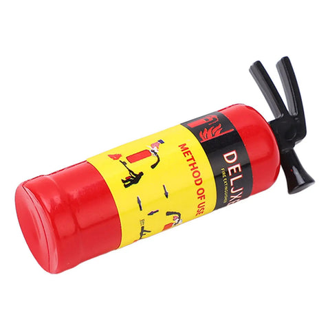 Dope Mini Fire Extinguisher For Rc Cars Real Deal Accessory Lightweight Portable Rig Customizer With Drop In Stickers For Axial Scx10 Wpl Mn Series Models Red, 47mm size with yellow label.