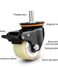 Beast Mode Heavy Duty Caster Wheels Set With M Threaded Stem And Top Plate Swivel Ultra Quiet Polyurethane Wheel close-up