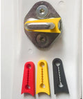 Silicone Car Door Damper Pads 12 Pack Slams Free Sound Deadening Buffers in red yellow black for vehicle door protection.
