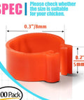8mm Plastic Pigeon Leg Band Red with 0.3 inch diameter for Poultry Management and Breeding