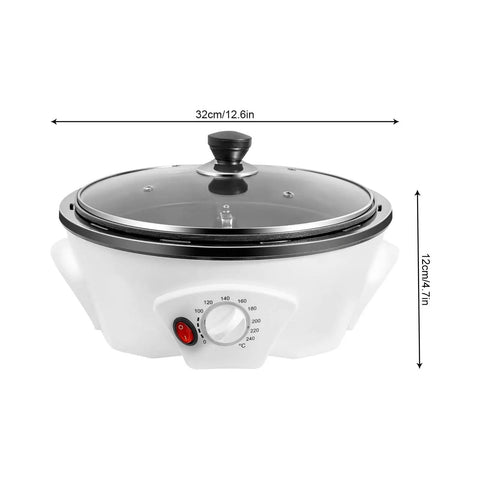 Electric Coffee Bean Roaster Machine With 1.1 Lb Capacity, Clear Cover And Stir Bar, Adjustable Temperature For Roasting