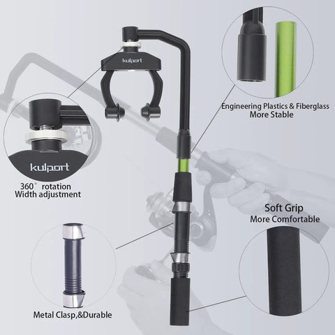 Adjustable Fishing Line Spooler with nylon body, stainless bearings, aluminum parts; no line twist, suitable for all reels.