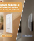 1-Gang Standard Light Switch Cover Plate In Glossy White Made From Unbreakable Polycarbonate For Built To Last Decorator Wall Plate UL Listed 4.5 Inch Height By 2.75 Inch Width 1 Pack shown installed on wall, highlighting seamless fit and modern design.