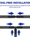 Vacuum hose connector kit with black nylon tubing and tool-free quick-connect fittings.