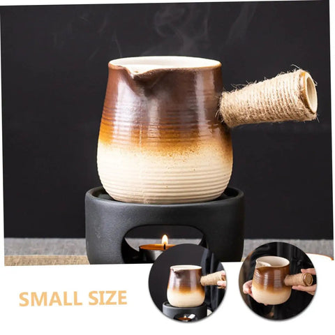 Turkish Coffee Pot Ceramic Milk Pan With Pour Spout Heat-Resistant Coarse Pottery For Tea And Coffee Elegant Gradient Design