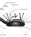 All In One Bike Repair Kit With 16 In 1 Multitool Tire Levers Spoke Wrench Hex Keys And Sockets For Road And Mountain Bikes
