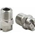 4 Pack 65 Degree Flat Fan Spray Nozzles 1/8 NPT Stainless Steel 304 Rust Resistant High Temp Durable Industrial Sprayers With Clog Proof Internal Channels For Smooth Even Coverage And Long Lasting Performance, two 65° nozzles