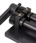 Close-up of Heavy Duty Sheet Metal Bead Roller For Fabrication 18 Inch Rotary Beading Tool With Six Dies Included gear mechanism.