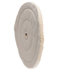 Premium 10 Inch Canton Flannel Buffing Wheel Ultra Soft Extra Light Finish for automotive refinishing side view.