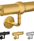 Legit Heavy Duty Six Foot Stair Handrail Kit Made From Tough 304 Stainless Steel With Badass Rust Resistant Build And Fly Gold Finish wall mount detail.