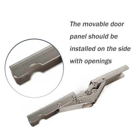 Skip The Fiddly Hardware 90 Degree Locking Folding Bracket with openings for easy movable door panel installation.