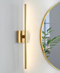 Gold Vanity Light Over Mirror 24 Inch LED 18W, Dope Warm 3500K Modern Bathroom Sconce Wall Lighting With Acrylic Shade