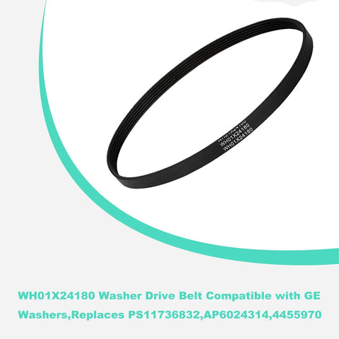 Washer Drive Belt Replacement For Top Load Washers That Keeps Your Drum Spinning Smoothly Fits GTW490 Series Models GTW490ACJ3WS GTW490ACJ3WW GTW490ACJ4WS GTW490ACJ4WW GTW490ACJ5WS Includes PS11736832 AP6024314 4455970, black 5-rib belt