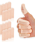 Gel Finger Cots Sixteen Piece Set Silicone Finger Protectors Breathable Fingertip Covers on hand for finger cracking relief