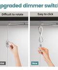 Brighten Your Kitchen With Dimmable Under Cabinet Lighting Kit showing upgraded easy-to-click dimmer switch next to old design