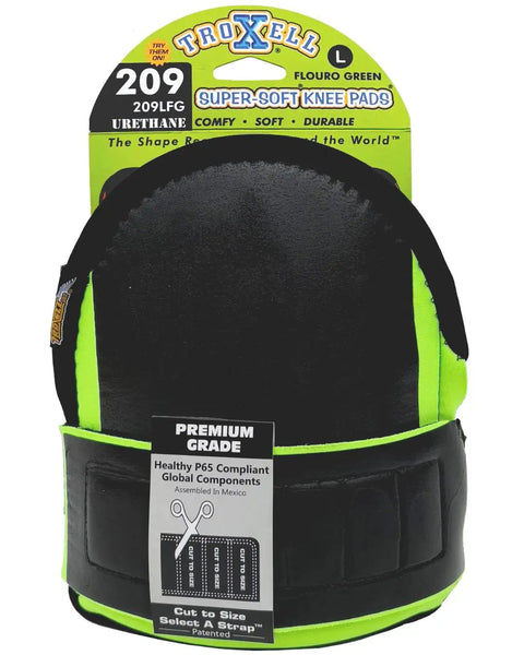 Ultra Soft Knee Pads For All Day Comfort Large Fluorescent Green With Adjustable Straps Washable Design