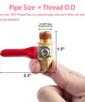 Two Pack One Quarter Inch Heavy Duty Brass Ball Valve Shut Off For Air Compressors with 180 Degree Handle and NPT Fittings