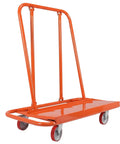 Beefed Up Heavy Duty Steel Drywall Cart With Detachable Handcart for large capacity loading, orange steel frame, durable wheels
