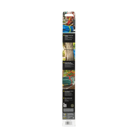 Back packaging of Reusable Rubber Twist Ties Pro Pack Six Pack 18 Inch Assorted Colors with product images and details
