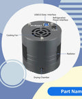 Top view of 605CC Cooled Astrophotography Camera With Double Layer Semiconductor Cooling, 9MP IMX533 USB 3.0 Color Telescope Sensor