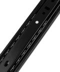 Close-up of 12 Inch Full Extension Drawer Slides With Ball Bearing Rollers, Heavy Duty 55 Lb Capacity, Black Steel Tracks