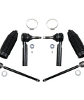 6 Piece Front Tie Rods Kit With Inner And Outer Tie Rod Ends And Boots Replacement For Cadillac Escalade ESV EXT Tahoe Suburban Silverado Sierra Yukon XL 1500 Chevy GMC Direct Fit Upgrade, black metal parts