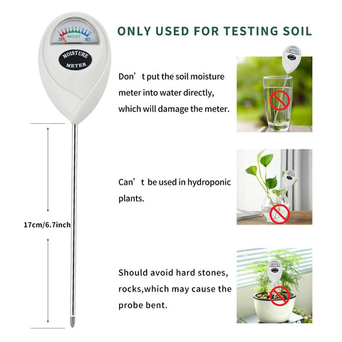 Soil Moisture Meter For House Plants And Outdoor Use No Battery Needed Fast Accurate Readings From A Hygrometer Moisture Sensor usage guide.