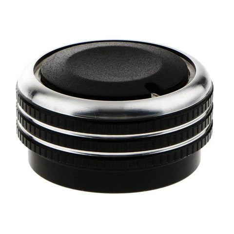 Up Your Auto Game With This Sleek Black Harayaa Car Air Conditioner Control Knob Kit Featuring Three Alloy Knobs For Vela Models Before 2006, Offering Superior Handling And A Premium Upgrade To Your Interior Dashboard Style Today. black alloy AC control knob, single close-up