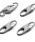 Set of four Double Small Carabiner Clips For Zipper Replacement And Theft Deterrent, 1.5 inch clip, zinc alloy.