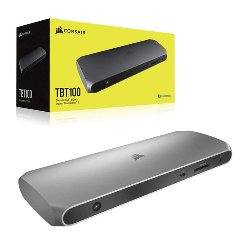 Thunderbolt 3 Dock For Laptop Users Delivers Snazzy Desk Setups With 85W Fast Charging, angled view showcasing silver design and ports.