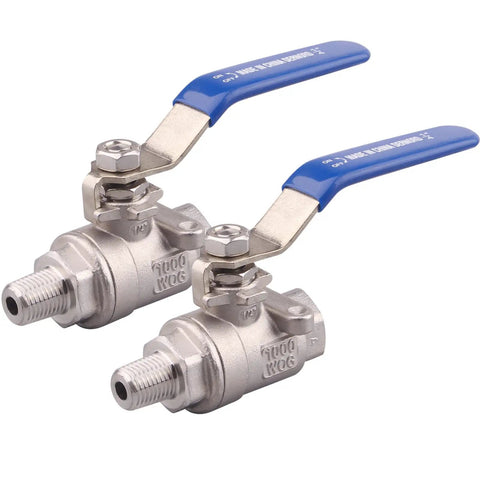 Two Pack Full Port Ball Valve One Quarter Inch Male To Female NPT Stainless Steel 304 Built Tough For Water Oil And Gas 1000 WOG Ships Fast