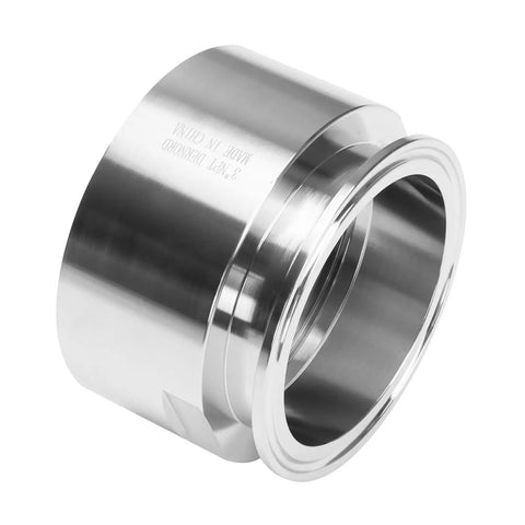 3 Inch Tri Clamp Adapter To 3 Inch FNPT Ferrule Sanitary Pipe Fitting Pro Grade Stainless Steel 304, close-up view