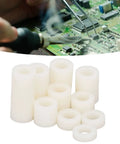 Round Nylon Standoff And Spacer Kit For PCB Board Mounting And Electrical Insulation In A Durable Storage Container, 150 Piece nylon spacers in assorted lengths for PCB board clearance